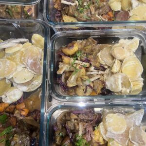 Groentengratin met seitanstoofpot (vegan)(diepvries)